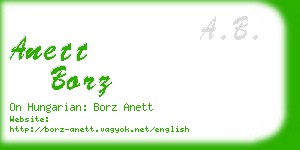 anett borz business card